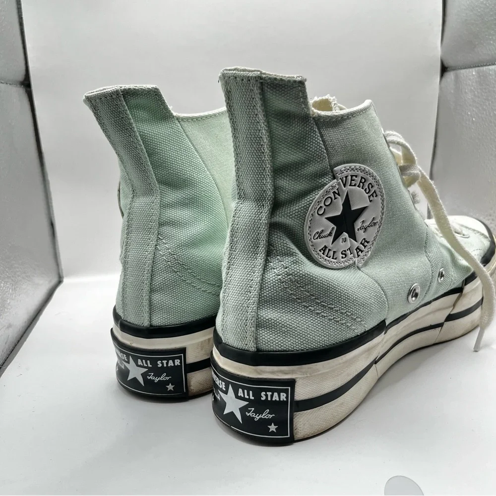 Converse High Top Sneakers in Minty Green Canvas - Picture 3 of 7